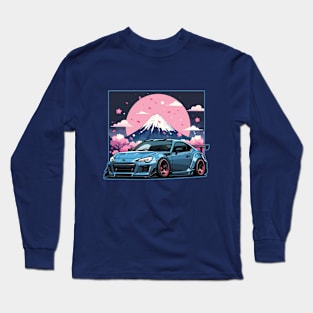 Subaru BRZ Car Art - Widebody Modified JDM Car Long Sleeve T-Shirt